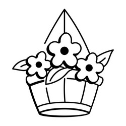 a hand drawn icon of hanging pot vector image