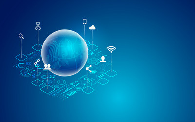 concept of global network or iot graphic vector image