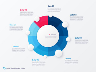 Eight Part Circular Chart Template vector image