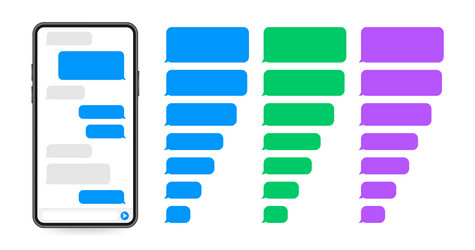 flat messages bubbles chat interface message vector image