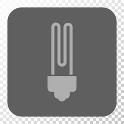 fluorescent bulb rounded square button vector image
