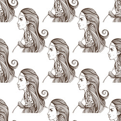 Seamless pattern with the image of a beautiful vector