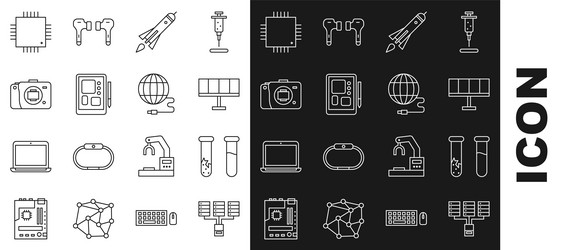 set line server data web hosting test tube vector image