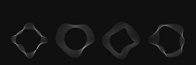 set of round curved frames with dynamic wavy vector image