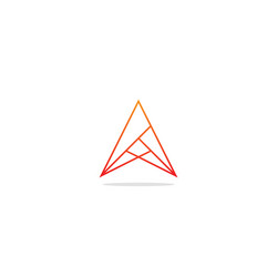 Triangle outline arrow geometry logo Royalty Free Vector