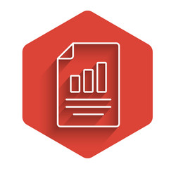 white line document with graph chart icon vector image