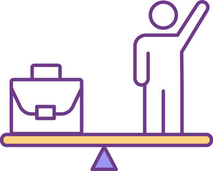 No work life balance concept icon Royalty Free Vector Image