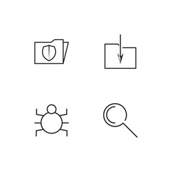 cyber security linear icons set simple outline vector image