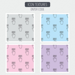 enter pin code icon click hand pointer sign vector image