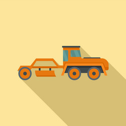 grader machine tractor icon flat style vector image
