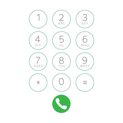 mobile phone touch screen dialing digits call vector image
