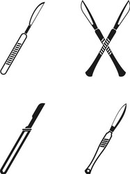 scalpel icon set simple style vector image