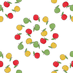 seamless pattern background with apples vector image