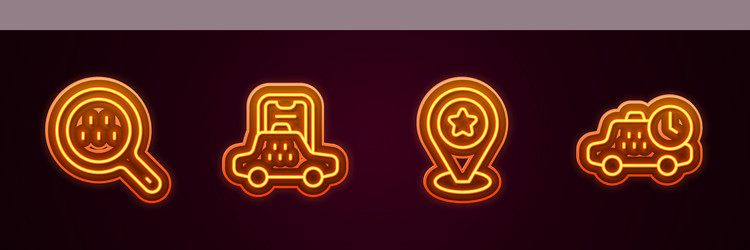 set line search taxi mobile app location vector image