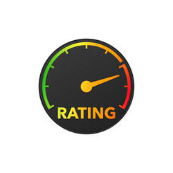 speedometer rating icon performance indicator vector image