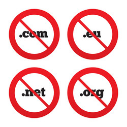 top-level domains signs com eu net and org vector image