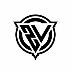 Vz logo letters monogram with prisma shape design Vector Image