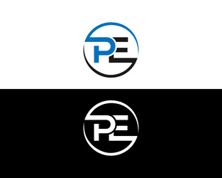 Creative letter pe logo design Royalty Free Vector Image