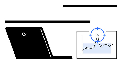 data analysis and targeting concept with a laptop vector image