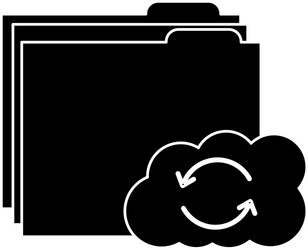file folder with cloud storage icon image vector image