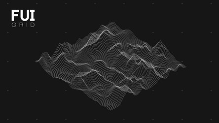 fui gui 3d landscape scan grid abstract vector image