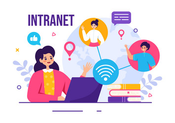 intranet internet network connection technology vector image