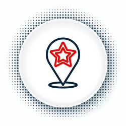 line map pointer with star icon isolated on white vector image