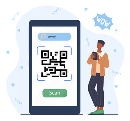 man scan qr code concept vector