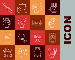 set line broken robot turn off from phone vector image