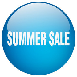 Summer sale blue round gel isolated push button vector