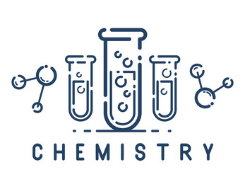 test tube and molecule connection simple linear vector image