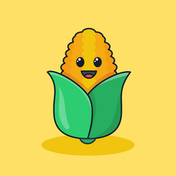 Unique cute sweet corn yellow vector