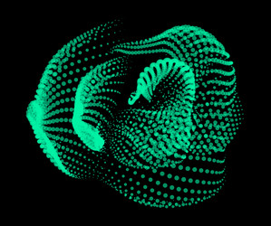 3d dynamic node of big data dots science wave vector image