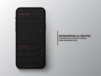 calendar mobile app november 2022 ui ux vector image