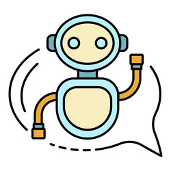 chat bot in a bubble icon color outline vector image