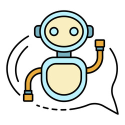 chat bot in a bubble icon color outline vector