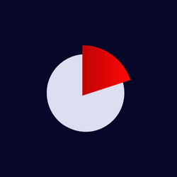 circular diagram with red quarter segment isolated vector image