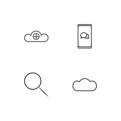 cyber security linear icons set simple outline vector image