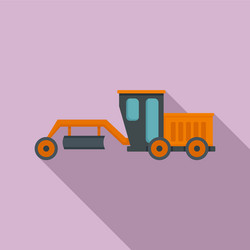 grader machine demolition icon flat style vector