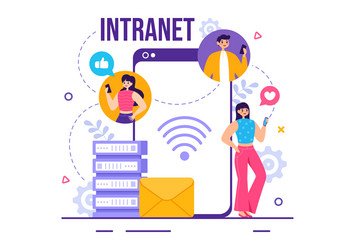 intranet internet network connection technology vector image