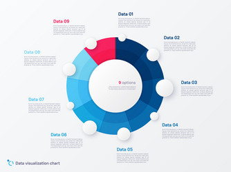 Nine Segmented Circle Chart Template vector image