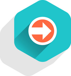 Rounded Arrow Hexagon Button vector image
