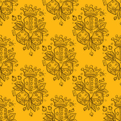 seamless pattern with a picture of dice golden vector image