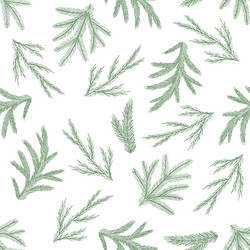 Seamless pattern with hand drawn conesxmas tree vector