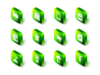 set paper shredder mobile phone delete file vector image