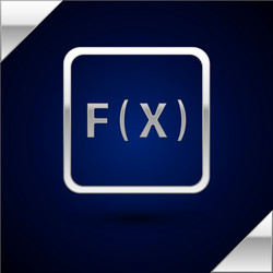 silver function mathematical symbol icon isolated vector image