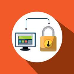 web page padlock secure screen vector image