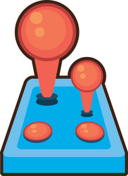 cartoon joystick controller retro game vector image