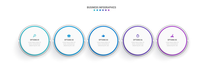 horizontal progress bar featuring 5 arrow-shaped vector image