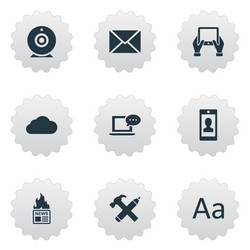 set of simple user icons vector image